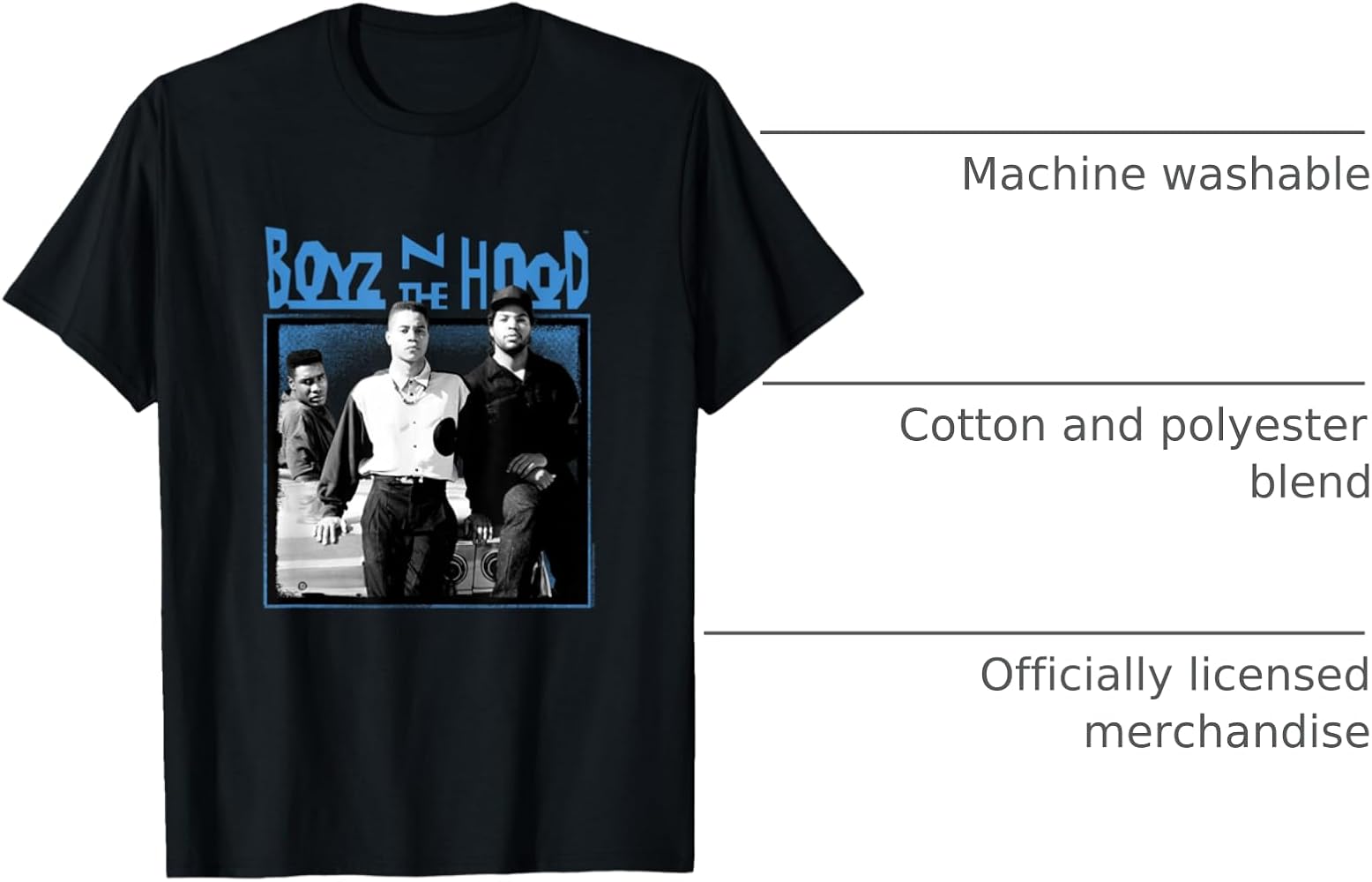 Amazon.com: Boyz n the Hood Group with Blue Logo T-Shirt